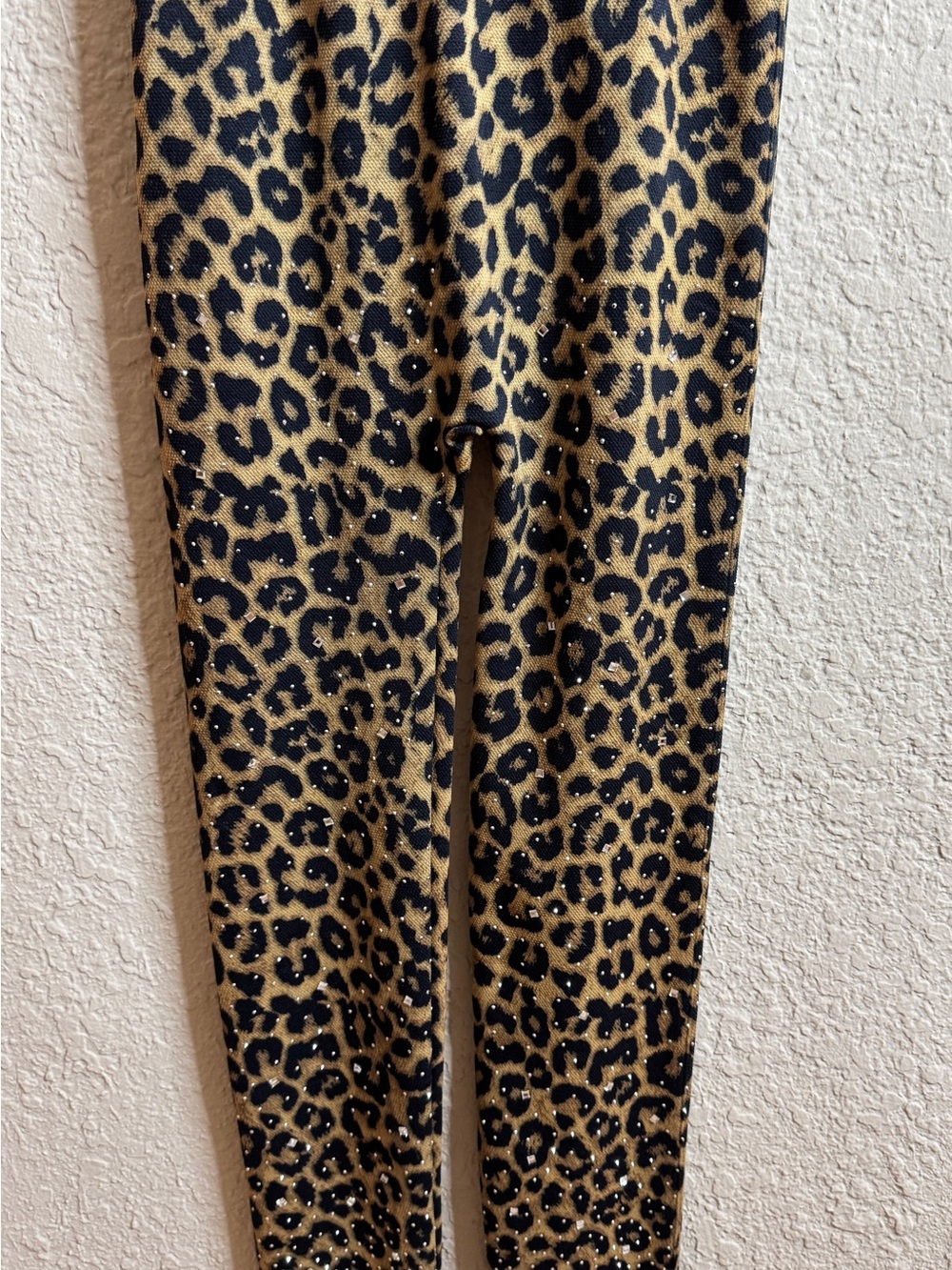 Leopard Print Leggings with Sparkle - Black & Tan NBW